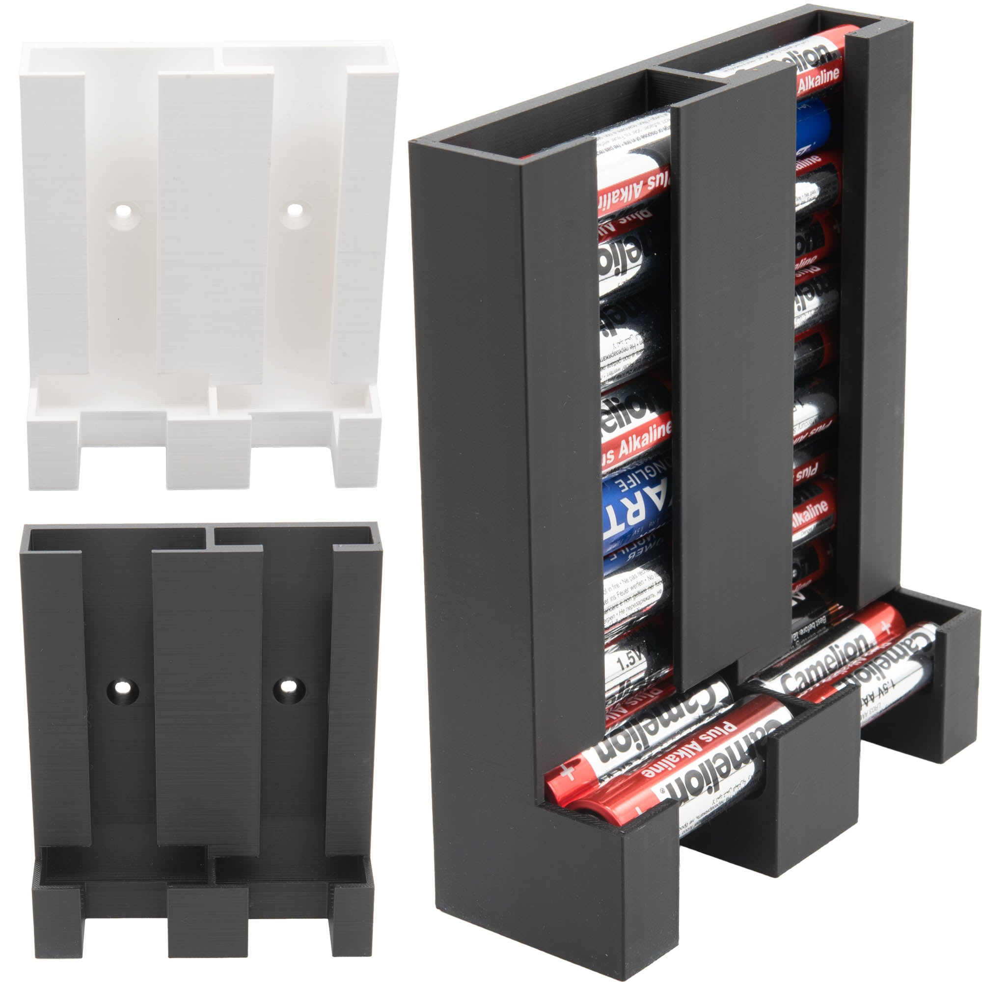 Batteriespender Batteriehalter Batteriebox Wandhalter Batterie Organizer AA/ AAA