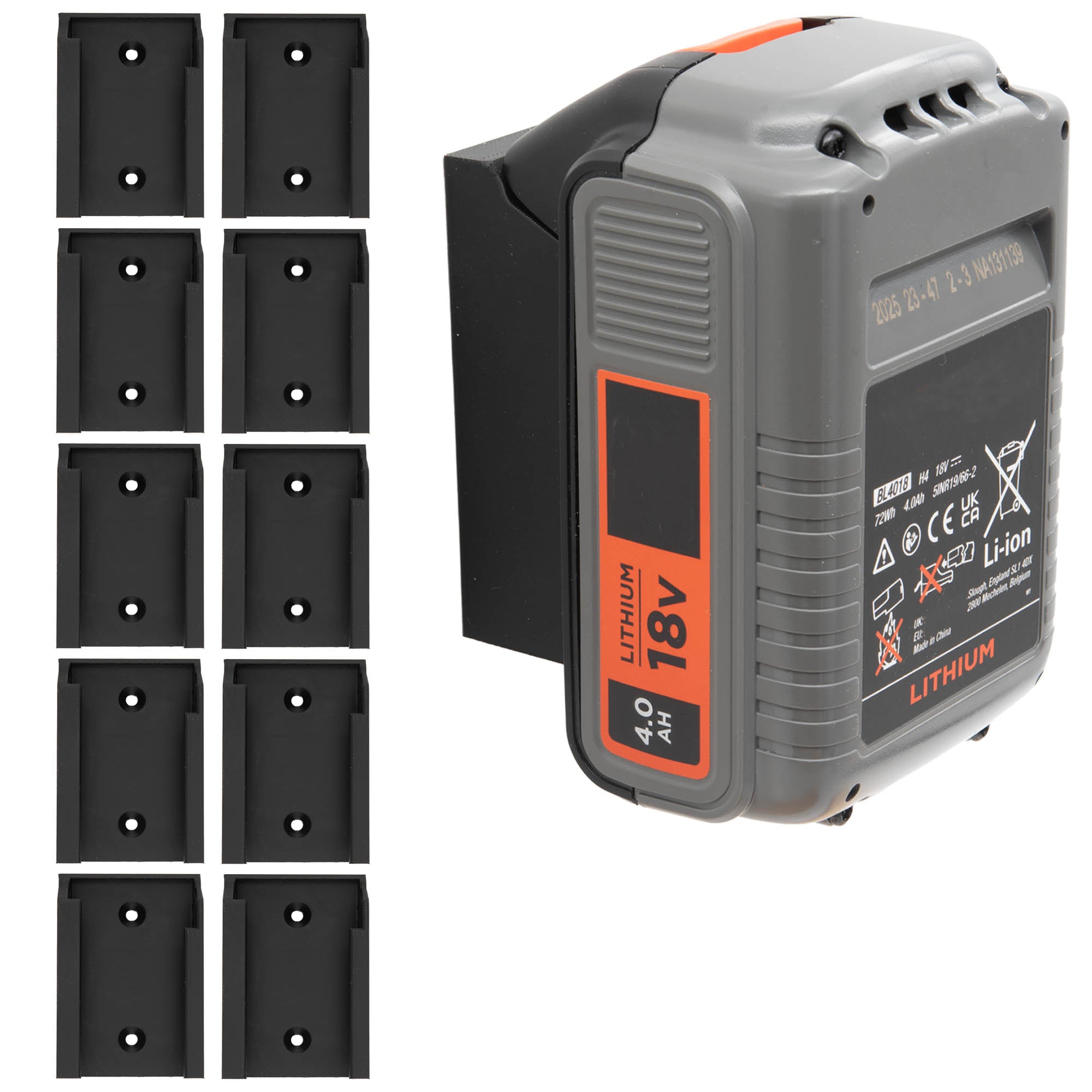 Akkuhalter Kompatibel mit BLACK+DECKER 18V Akku Wandhalter Halter Halterung Akku