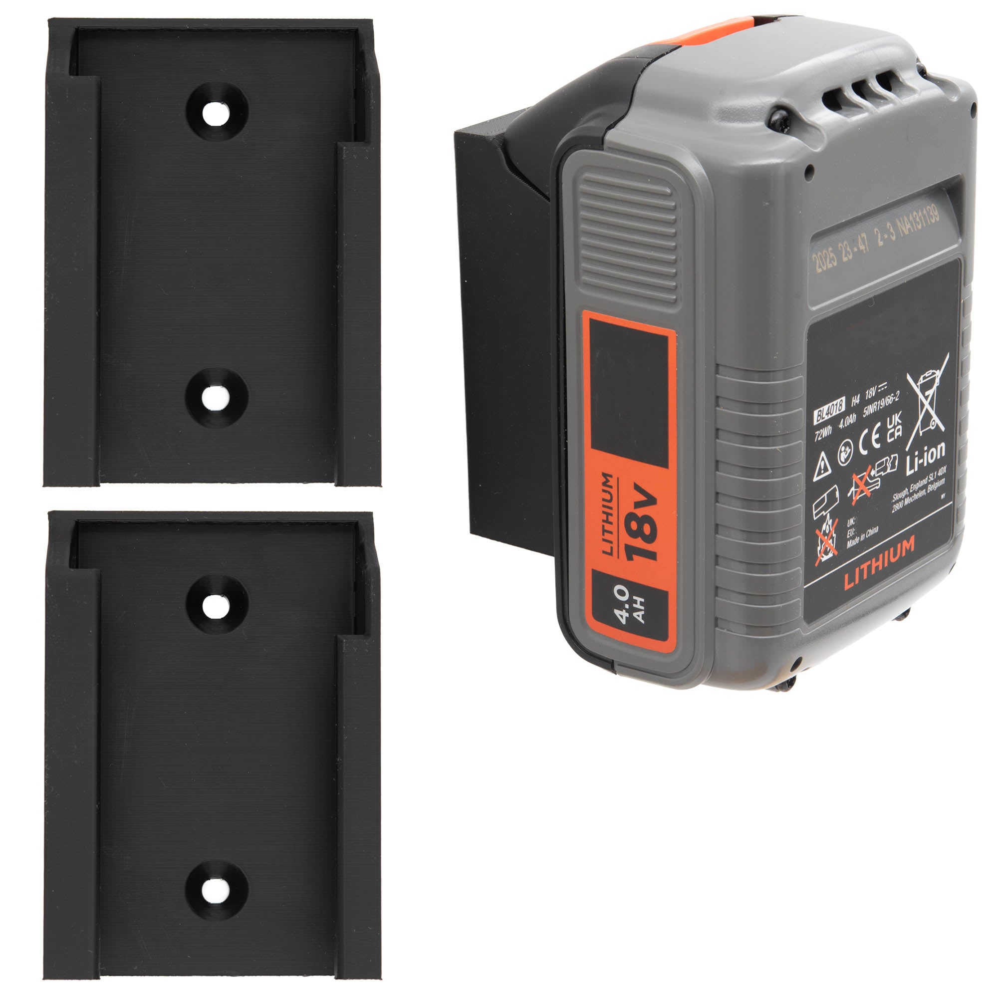 Akkuhalter Kompatibel mit BLACK+DECKER 18V Akku Wandhalter Halter Halterung Akku