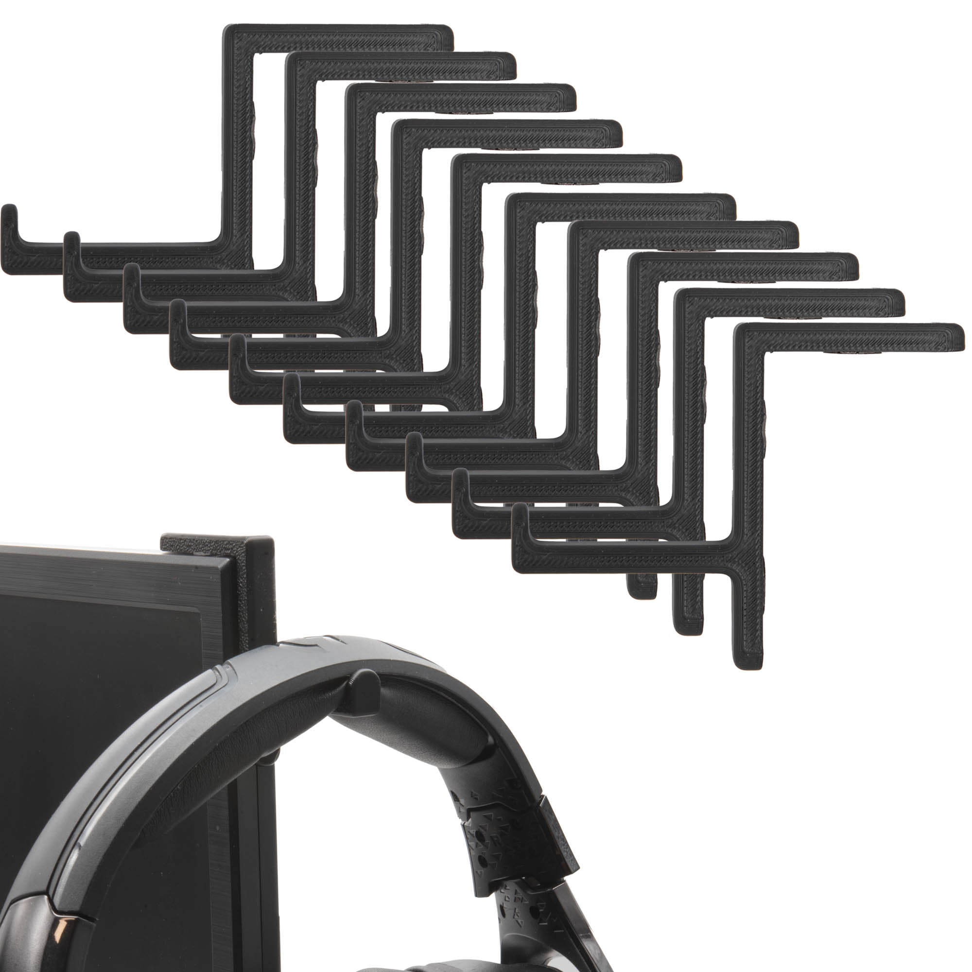 Headset Halterung Kopfhörer Monitorhaken Bildschirmhaken Monitor Haken Halter